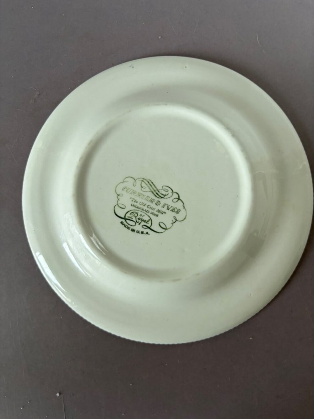 Currier & Ives Blue Transferware Plate 10" The Old Grist Mill Vintage USA Made D - Picture 5 of 7